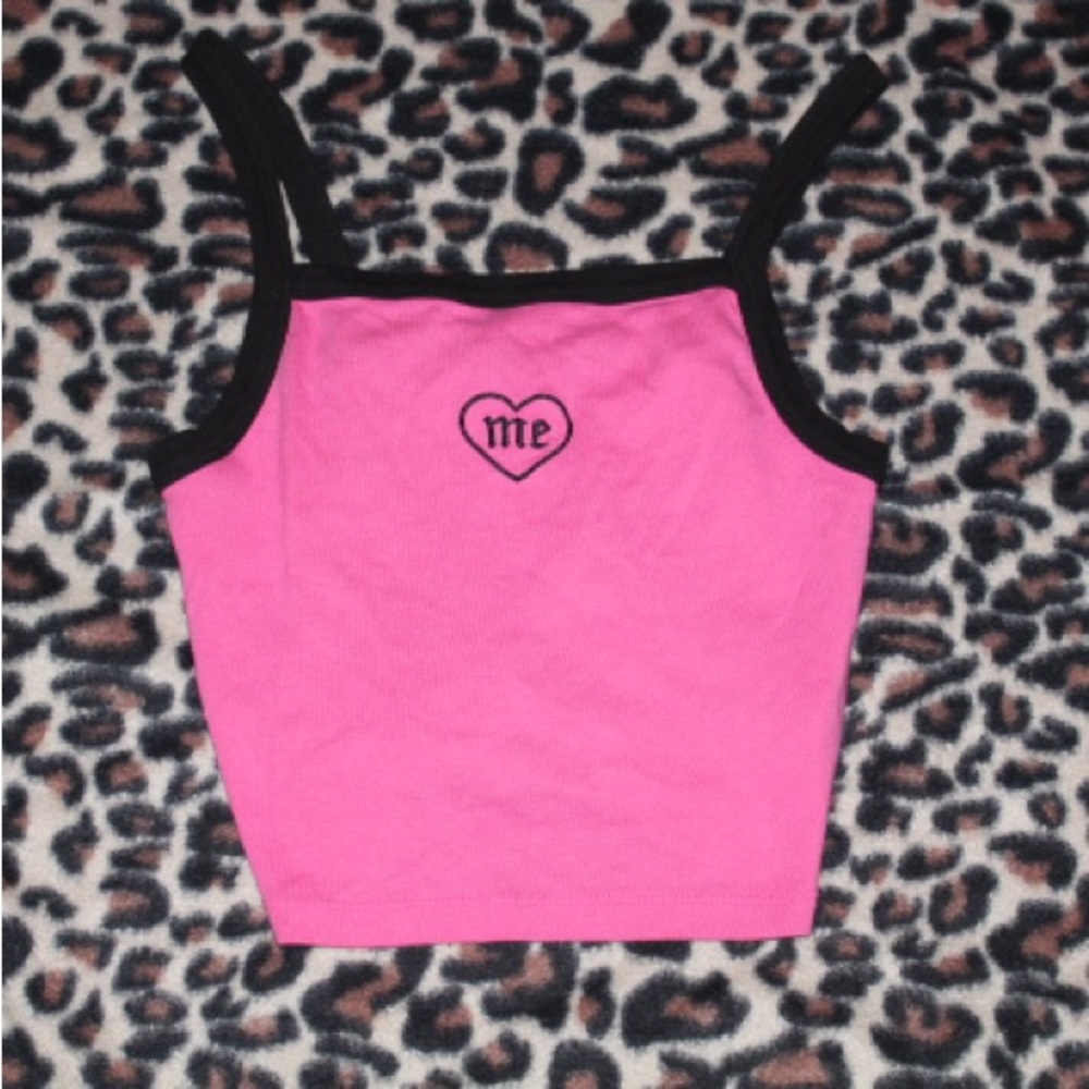 cute 2000s inspired mini halter i love me tank top